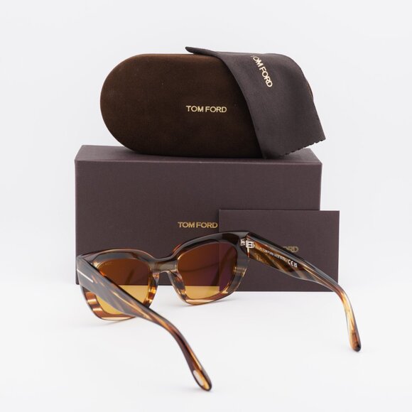 Tom Ford Athena FT1190 53E Sunglasses Havana Cat Eye Frame, Brown Lenses main image 6